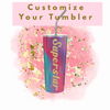 Colorful stainless steel tumbler with 'Superstar' text on a pink background with gold confetti