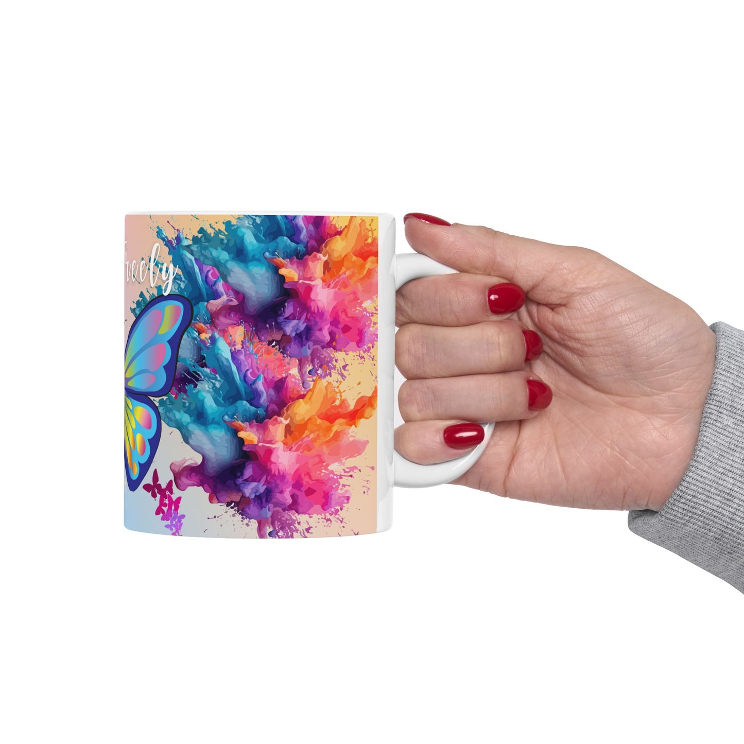 Sip and Elevate | 'Flow Freely' Inspirational Ceramic Mug (11 oz)