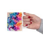 Sip and Elevate | 'Flow Freely' Inspirational Ceramic Mug with Colorful Butterfly Art (11 oz)