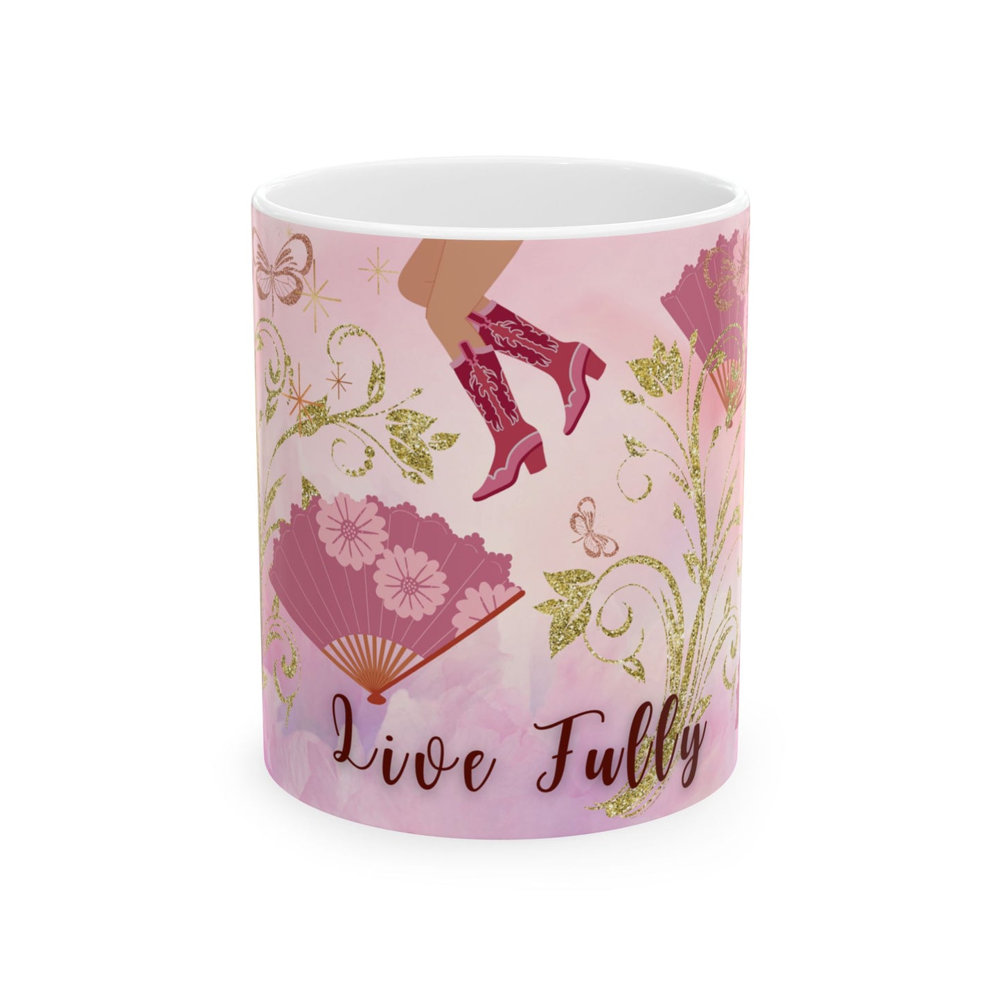 Sip and Celebrate | 'Live Fully' Inspirational Ceramic Mug (11oz)