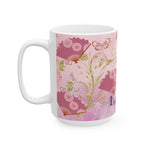 Sip and Celebrate | 'Live Fully' Pink Floral Ceramic Mug (15oz)