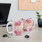 Sip and Celebrate | 'Live Fully' Pink Floral Ceramic Mug (11oz)