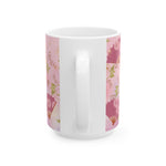 Sip and Celebrate | 'Live Fully' Pink Floral Ceramic Mug (15oz)