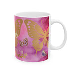 Sip and Embrace | 'Love is the Greatest Reward to Self' Inspirational Ceramic Mug with Colorful Cloud Art (11 oz)