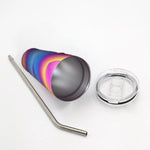 24 oz Stainless Steel Rainbow Swirl Tie Dye Tumbler