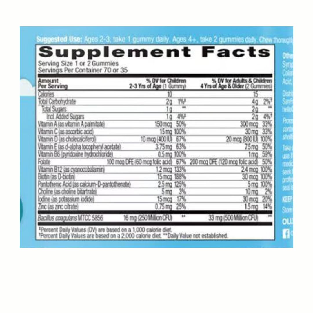 children multivitamin nutrition facts