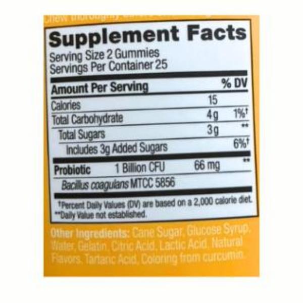olly probiotic nutrition facts