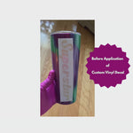 Video of customizable colorful stainless steel tumbler with sample Superstar 'text' 